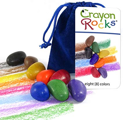 Crayon Rocks 8 Colors in a Blue Velvet Bag