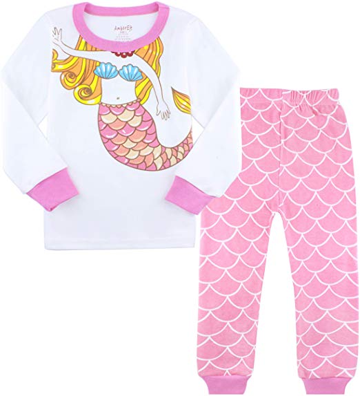 Pajamas for Girls Toddler Kids Long Sleeve Jammies Children Sleepwear 2-Piece Clothes Set Size 2-8T