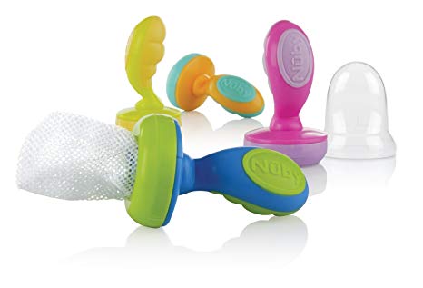 Nuby 2-Pack Nibbler with Cap, Colors May Vary