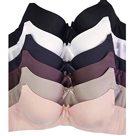 Women's Basic Plain Bras (Packs of 6) - Various Styles