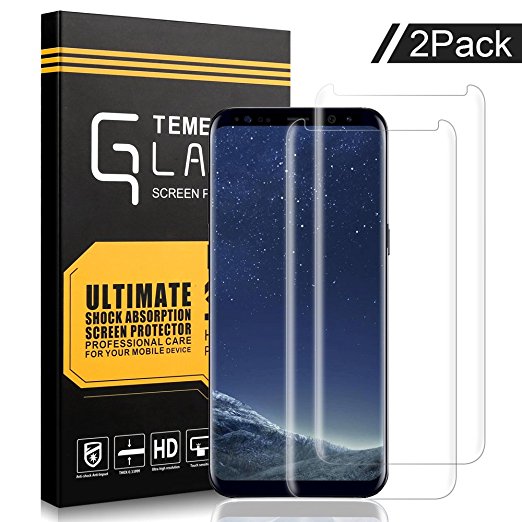 Samsung Galaxy S8 Screen Protector,Liwin Tempered Glass,9H Hardness [Case Friendly] [Anti-Scratch][Anti-Fingerprint][Bubble Free] for Samsung Galaxy S8 (2 Packs)