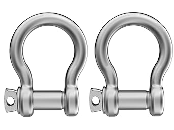 2 Pcs 12mm Screw Pin Anchor Shackle 1/2 Inch 304 Stainless Steel Shackle for Rigging, Chains Wirerope Lifting.