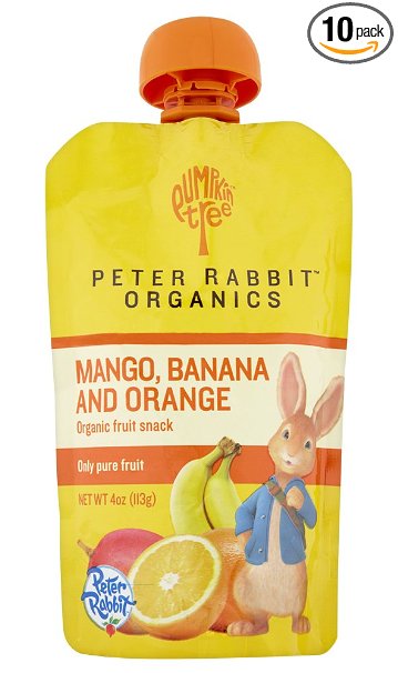 Peter Rabbit Organics Mango, Banana and Orange Snacks, 4-Ounce (Pack of 10)