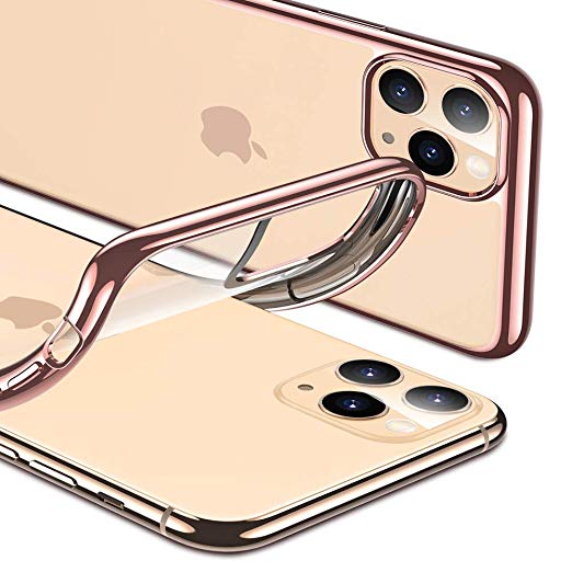 ESR Essential Zero for iPhone 11 Pro Case, Slim Clear Soft TPU, Flexible Silicone Cover for iPhone 11 Pro 5.8-Inch (2019), Rose Gold Frame