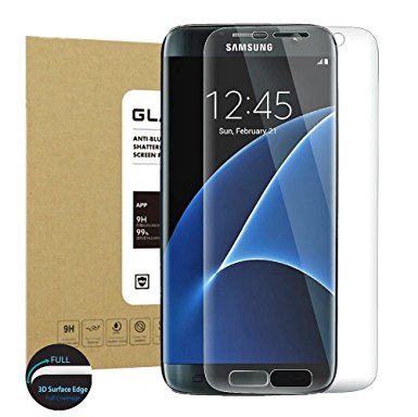 Galaxy S7 [Full Coverage] Glass Screen Protector ,Tempered Glass for Samsung Galaxy S7 [3D Curve][9H Hardness][Anti-Scratch][Bubble Free][Ultimate Clarity](Clear)