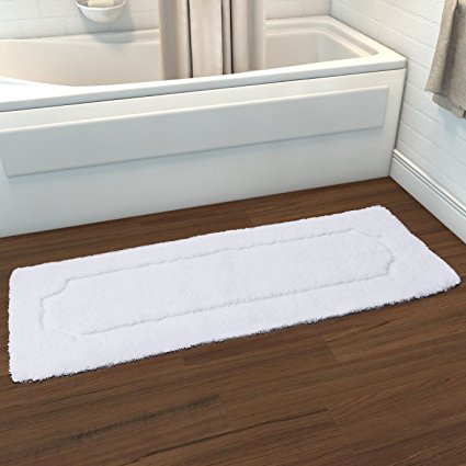 Lifewit 17"x47" Bathroom Microfiber Runner Laundry Room Machine Washable Soft Absorbtion Spa Bath Tub Mat Shower Rug White