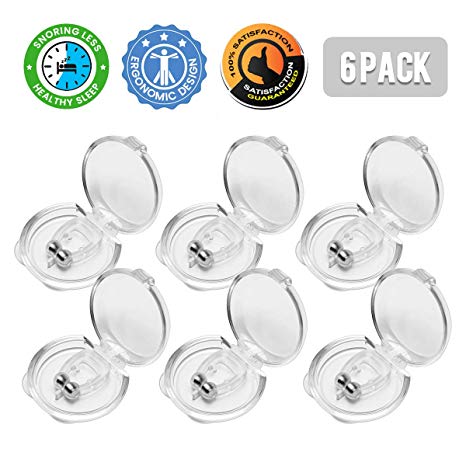 OUTERDO Snoring Solution, Anti Snoring Devices Silicone Magnetic Stop Snore Nose Clip for Comfortable Good Sleep Ease Breathing, Nose Vent Effective Reduce Snoring for Men Women (6 PCS)