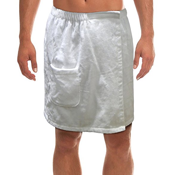 Radiant Saunas SA5127 Men's Spa and Bath White Terry Cloth Towel Wrap