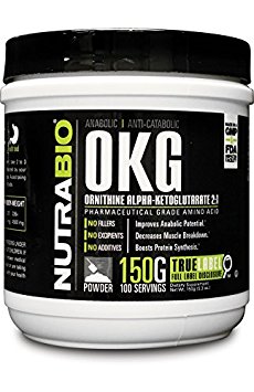 NutraBio OKG Powder (L-Ornithine Alpha Ketoglutarate) - 150 Grams