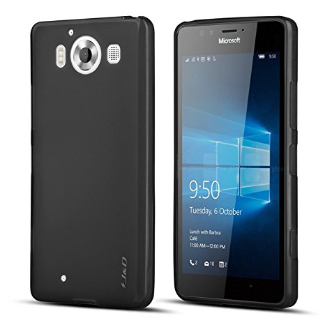 Lumia 950 Case, J&D [Drop Protection] Microsoft Lumia 950 Case [Slim Cushion] Shock Resistant Protective Premium Jelly Case Slim Case for Lumia 950 (Black)