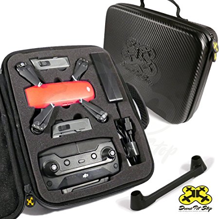 Carrying Case for DJI Spark - Slots for Extra Battery, charger and transmitter. Splash-proof | Durable | Compact | EVA Material - Carry Your Drone with Maximum Protection