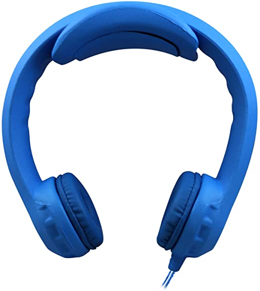 Flex-PhonesXL (Blue) - Indestructible, Single-Construction Headphones Teens