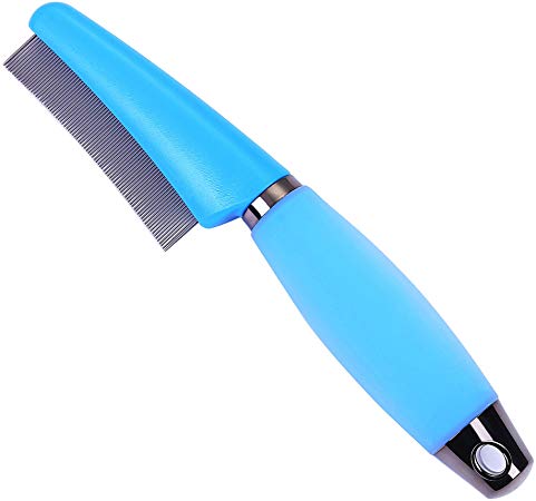 Dog Cat Small Pet Rabbits Brush Comb Grooming Brush Shedding Grooming Tools Sturdy Non Slip Handles Stainless Steel Teeth Best DIY Grooming Supplies Pin Dog Flea Comb HairBuster Comb DeShedding Tool