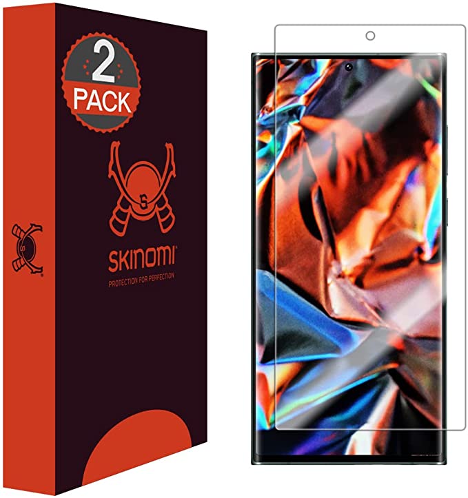 Skinomi Screen Protector Compatible with Samsung Galaxy S22 Ultra (2-Pack) Clear TechSkin TPU Anti-Bubble HD Film