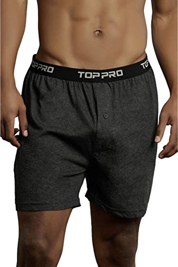ToBeInStyle Men's Pack of Button Fly Loose Fit Solid Print Boxers