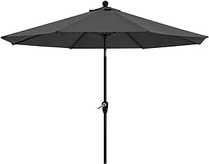 ABCCANOPY 7.5' Patio Umbrella Table Market Umbrella with Push Button Tilt for Garden, Deck, Backyard and Pool,Dark Gray