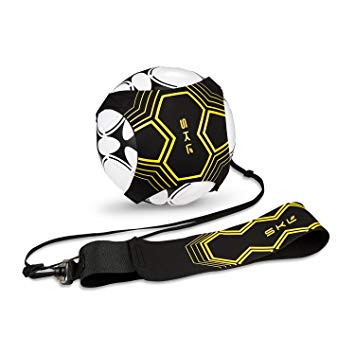 SKL Football Kick Trainer Soccer Training Aid for Kids and Adults Hands Free Solo Practice With Belt Elastic Rope Universal Fits #3#4#5 Footballs