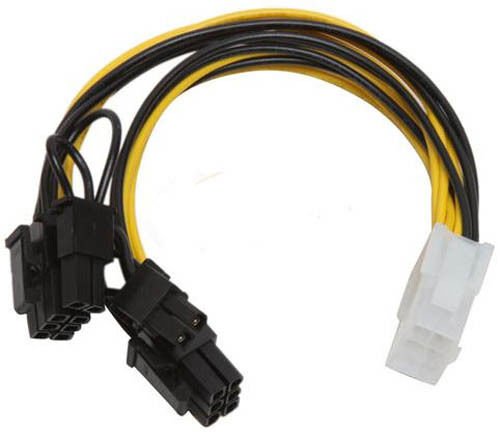 PCI-Express 6 Pin to 2 x 8 Pin (6 2) Video Card Y-Splitter Adapter Power Supply Cable