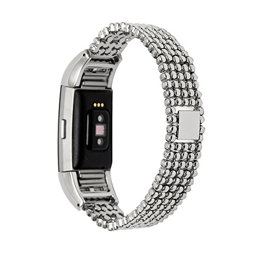 Lwsengme Metal Bands for Fitbit Charge 2,Charge2 Tracker Replacement. Magnet Strap Lock Large Small