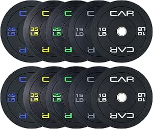 CAP Barbell 2-Inch Olympic Bumper Plate Weight Set | 100-370 lbs | Multiple Options