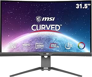 MSI MAG 325CQRF-QD Monitor Gaming 32" WQHD, VA rapido, 170Hz / 1ms GTG, (2560 x 1440), 1000R, HDR Ready - DP (1.2a), HDMI (2.0b), USB Type C