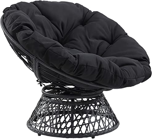 OSP Designs BF25292-BK Papasan Chair, Black