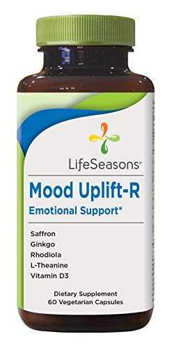 Life Seasons - Mood Uplift-R - Positive Mood Booster - Enhanced Calmness and Happiness - Relaxed and Balanced Mind - Contains Rhodiola, Ginkgo Biloba & Vitamin D-3 - (60 Capsules)