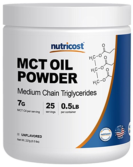 Nutricost Premium MCT Oil Powder .5LBS - Best For Keto, Ketosis, and Ketogenic Diets - Zero Net Carbs - Made In The USA, Non-GMO and Gluten Free