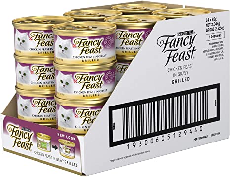 Fancy Feast Grilled Chicken in Gravy Wet Cat Food, Adult, 24 Can, 24x85g