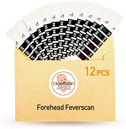 12 PCS Forehead Head Strip Thermometer Fever Body Baby Child Kid Adult Check Test Temperature Monitoring Safe Non-Toxic 95-104 ℉