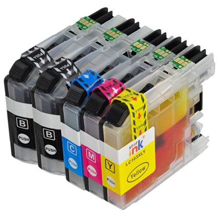 Starink 5 Pack Compatible Brother LC103XL Ink Cartridges Combo Set LC101 LC103 LC-103XL Use with Brother MFC- J870DW J450DW J6920DW J4410DW J470DW J650DW Inkjet Printer LC103BK LC103C LC103M LC103Y