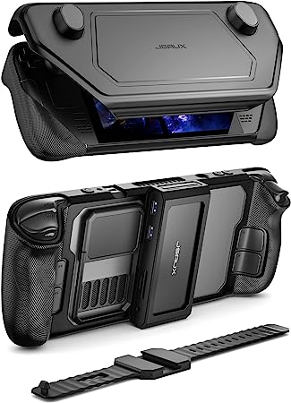 JSAUX ModCase for Steam Deck, PC0104 Modular Steam Deck Case with 11-in-1 Docking Station Valve Steam Deck Accessories Include Back Case, Face Cover, Docking Station, Metal Bracket and Strap - Hub Set