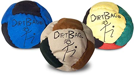 World Footbag Dirtbag Classic Hacky Sack Footbag – 3-Pack Assorted Colors