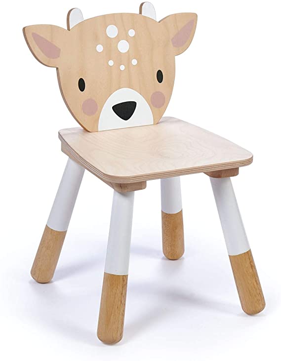 Tender Leaf Toys - Forest Table and Chairs Collections - Adorable Kids Size Art Play Game Table and Chairs - Made with Premium Materials and Craftsmanship for Children 3  (Forest Deer Chair)