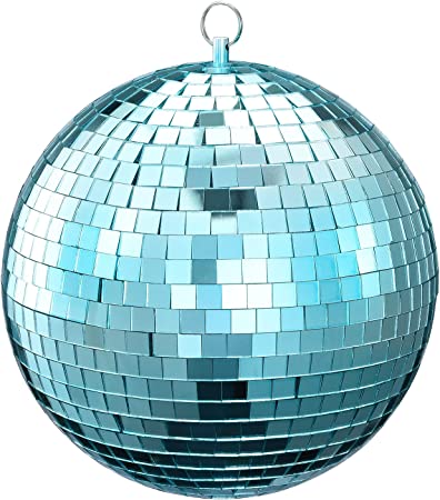 Mirror Ball, NuLink 6" Blue Disco DJ Dance Decorative Stage Lightning Ball with Hanging Ring