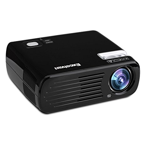 Excelvan 2600 Lumens Mini LED Multimedia LCD Home Cinema Theater Projector Support 3D Effect (Black)