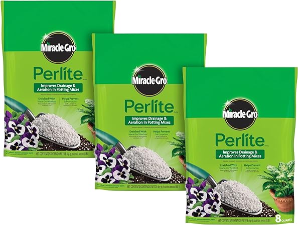 Scotts Miracle-Gro Perlite, Enriched with Plant Food, for Container Gardening, 8 qt. (3-Pack)