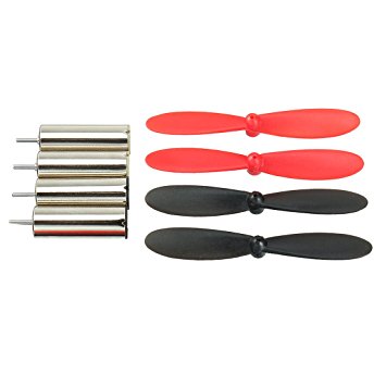 uxcell Coreless Motor DC 3V 45000RPM 7x20mm Micro Brush Motor CW/CCW with 4 Helicopter Propellers for Quadcopter Drone Model FPV DIY Set of 4