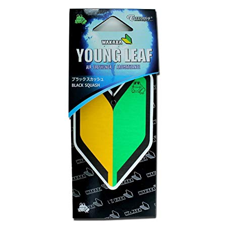 Hanging Air Freshener Wakaba Shoshinsha Badge Single Pack - Black Squash