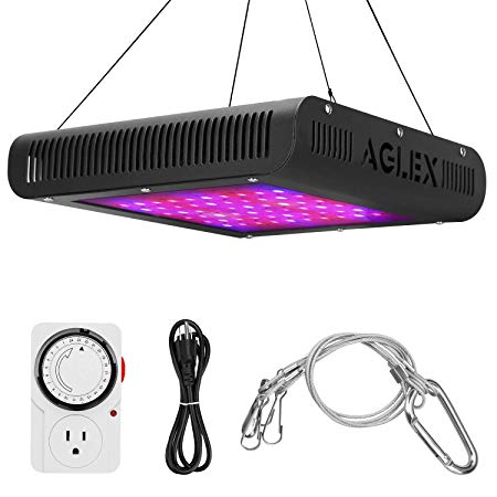 600W LED Grow Light, Plant Grow Lamp with Timer, Double Chips Full Spectrum with UV and IR for Greenhouse Indoor Plant Veg and Flower (AGLEX)