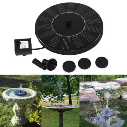 Cute Solar Powered Bird bath Fountain Pump Free Standing Garden 14W Solar Panel Kit Water Pump Outdoor Watering Submersible Pump Circle-By Ankway Birdbath and Stand Not Included