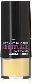 Rootflage Instant Blonde Root Touch Up Hair Powder - Temporary Hair Color, Root Concealer, Thinning Hair Powder and Concealer and Applicator with Detail Brush Included, .31 oz (04 WARM BLONDE)