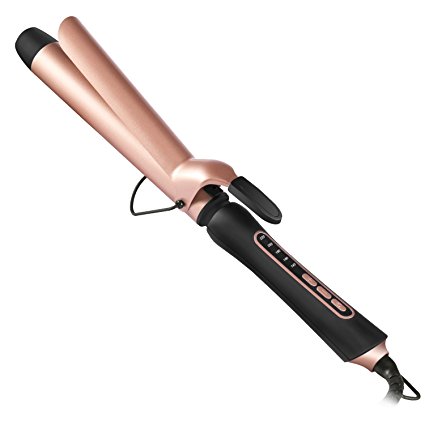 BESTOPE Curling Iron with Ceramic Tourmaline Coating, 1.25 Inch in Diameter 7.28" Long Hair Curling Wand with Anti-Scalding Insulated Tip, Auto Shut Off, Salon Waver Curler for All Long and Short Hair
