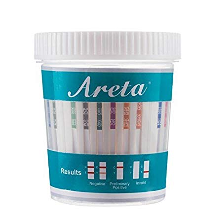 10 Pack Areta 12 Panel Instant Drug Test Cup -Testing Instantly for 12 Different Drugs:BUP,THC,COC,MOP,MET,OXY,AMP,BAR,BZO,MTD,MDMA,PCP- #ACDOA-6125B
