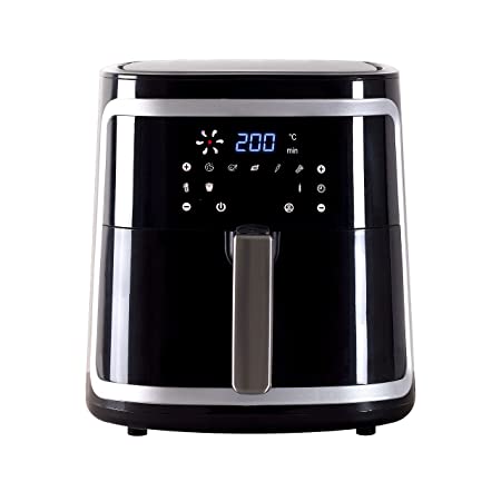 Tesora Digital Air Fryer 6.5 L with Digital Touch Panel| Premium Finish| Extra Large| 7 Preset Menus & Adjustable Temperature & Time Range| 1900 Watts| Safety lock feature| Black