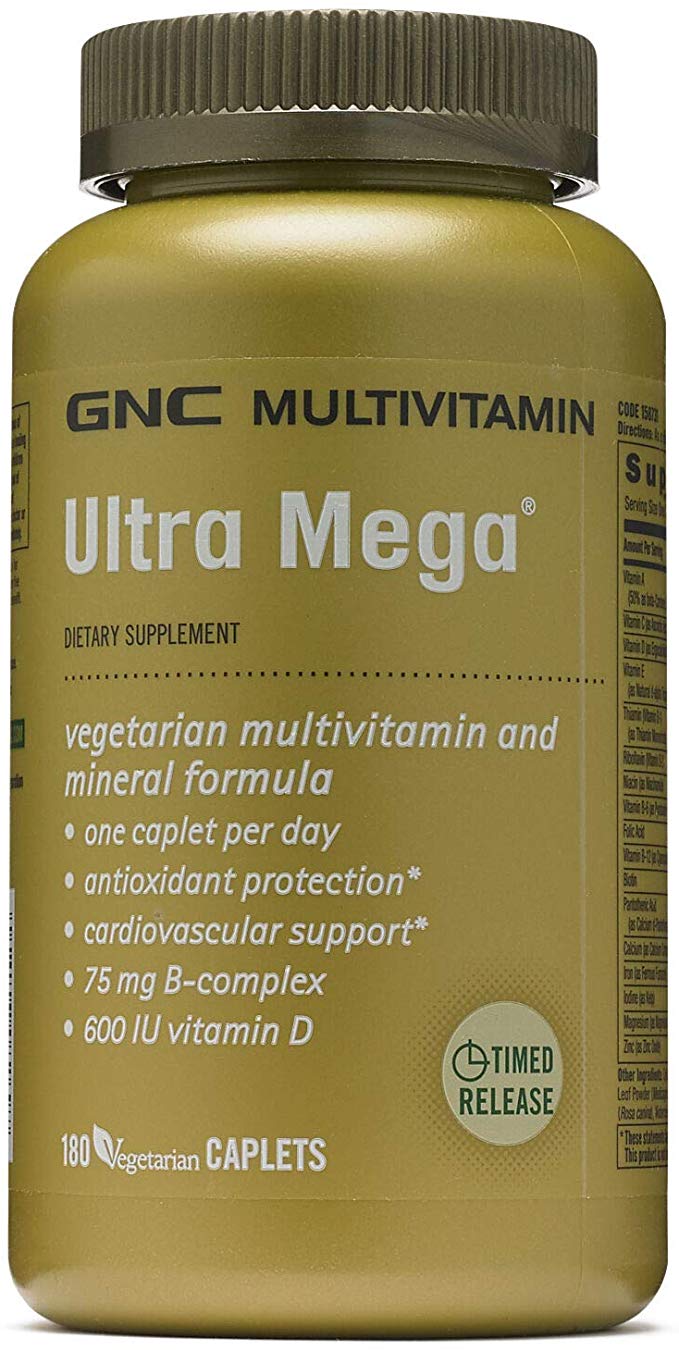 GNC Ultra Mega Multivitamin, 180 Caplets