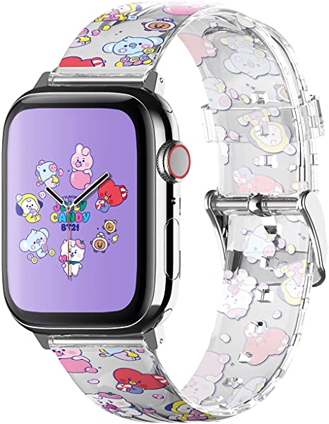 elago BT21 Band Compatible with Apple Watch Band 38mm 40mm 41mm 42mm 44mm 45mm compatible with iWatch Series 7/6/SE/5/4/3/2/1, Soft Protective Strap [Official Merchandise]