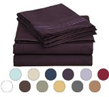 Bed Sheet Bedding Set 100 Soft Brushed Microfiber with Deep Pocket Fitted Sheet - KING - PURPLE EGGPLANT - 1800 Luxury Bedding Collection Hypoallergenic and Wrinkle Free Bedroom Linen Set
