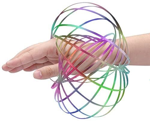Flow Ring Kinetic Spring Toy 3D Sculpture Ring - Rainbow
