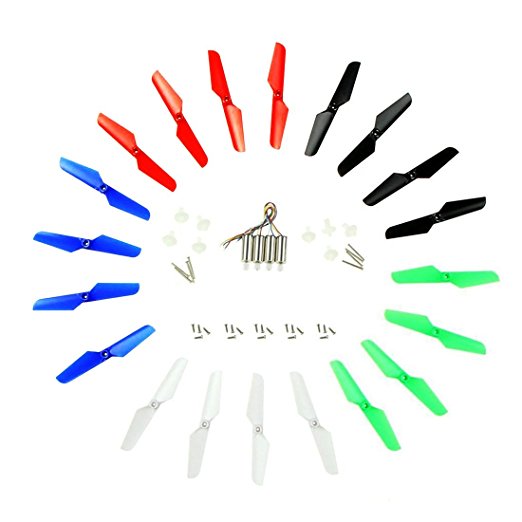 Coolplay Syma X11 X11C X13 for RC Quadcopter Full Set Spare Parts Main Blade Propeller & Motors & Main Gear Set with Shaft & Mounting Screws – Upgraded 5 Colors